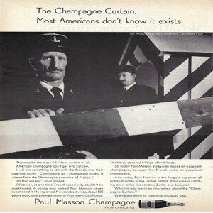 1967 Paul Masson Champagne from California Curtain Americans Vtg Print Ad/Poster